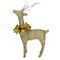 Gallerie II 26.5" Rustic Burlap Reindeer Wearing Amber Leaves and Berries Decorative Standing Christmas Figure